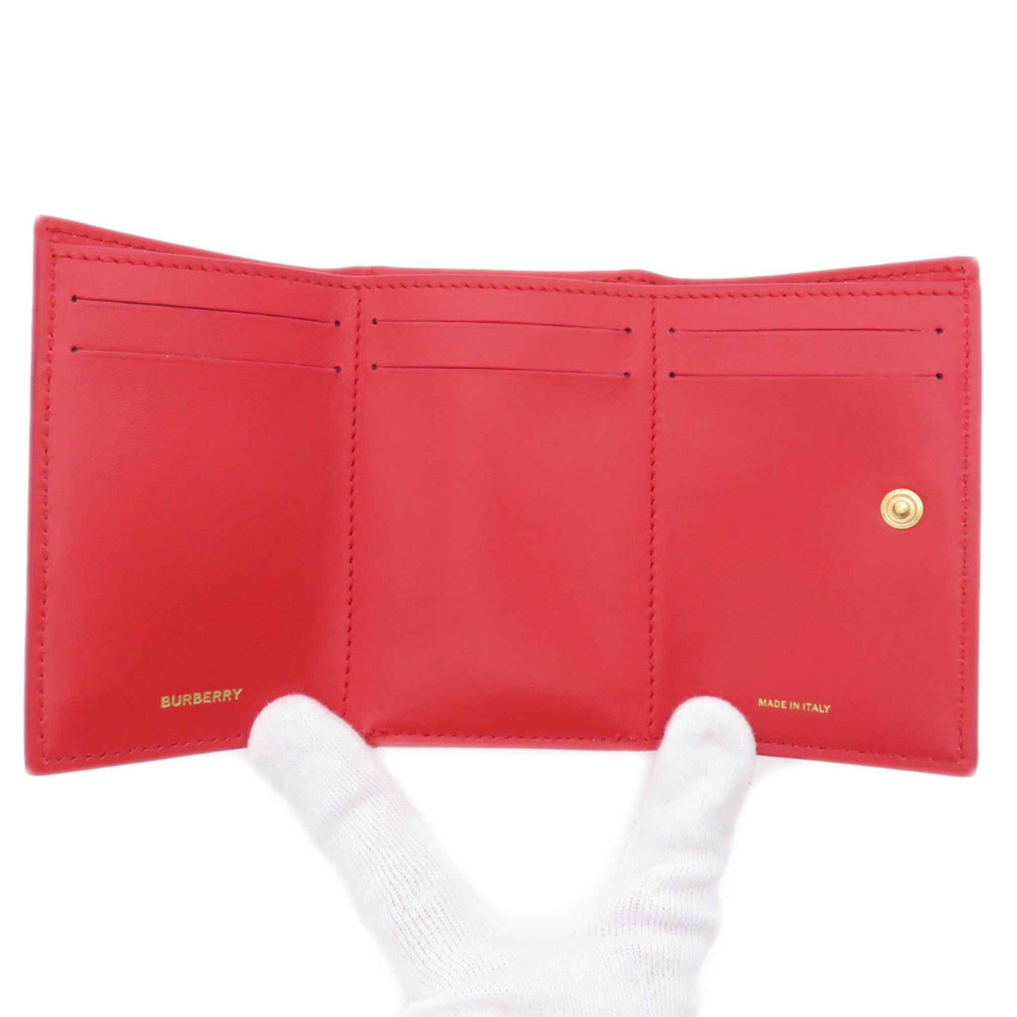 Burberry metal fittings tri-fold bi-fold wallet calfskin women's