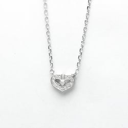 Cartier C Heart White Gold (18K) Diamond Women's Fashion Pendant Necklace (Silver)