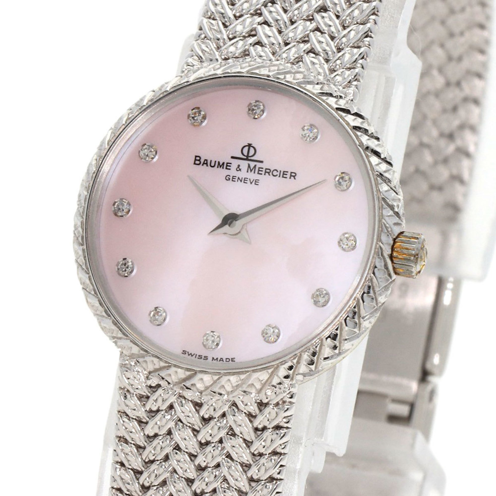 Baume & Mercier MV04A065 12P Diamond Watch K18 White Gold K18WG Ladies