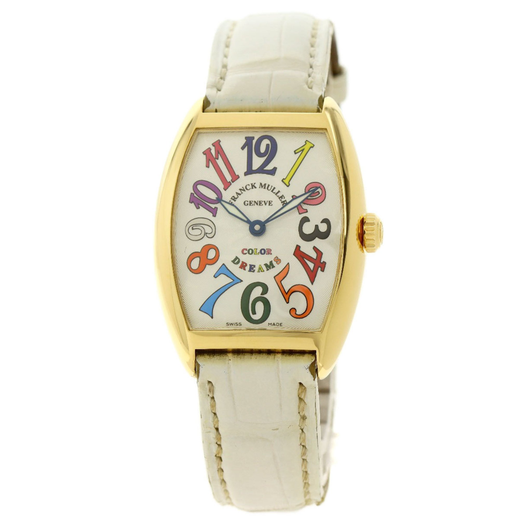 Frank Muller 7502 Tonneau Curvex Color Dream Watch, K18 Yellow Gold, Leather, Women's