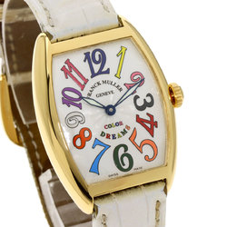 Frank Muller 7502 Tonneau Curvex Color Dream Watch, K18 Yellow Gold, Leather, Women's