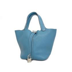 Hermes handbag Picotin Lock PM □M stamped Taurillon Clemence blue jean ladies