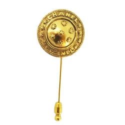 Chanel Pin Brooch Circle GP Plated Gold Ladies