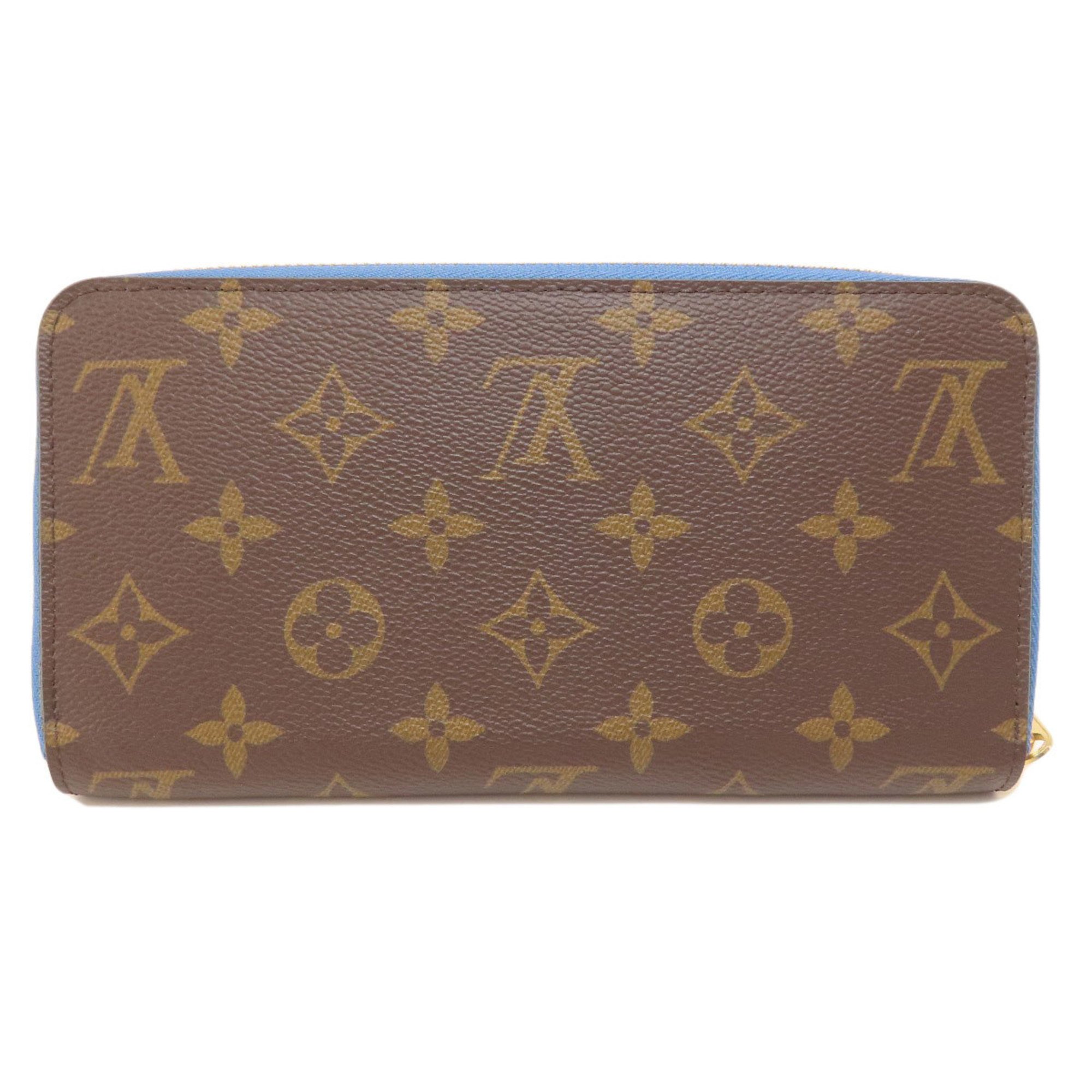 Louis Vuitton M63894 Zippy Wallet Monogram Blue Jean Long Canvas Women's