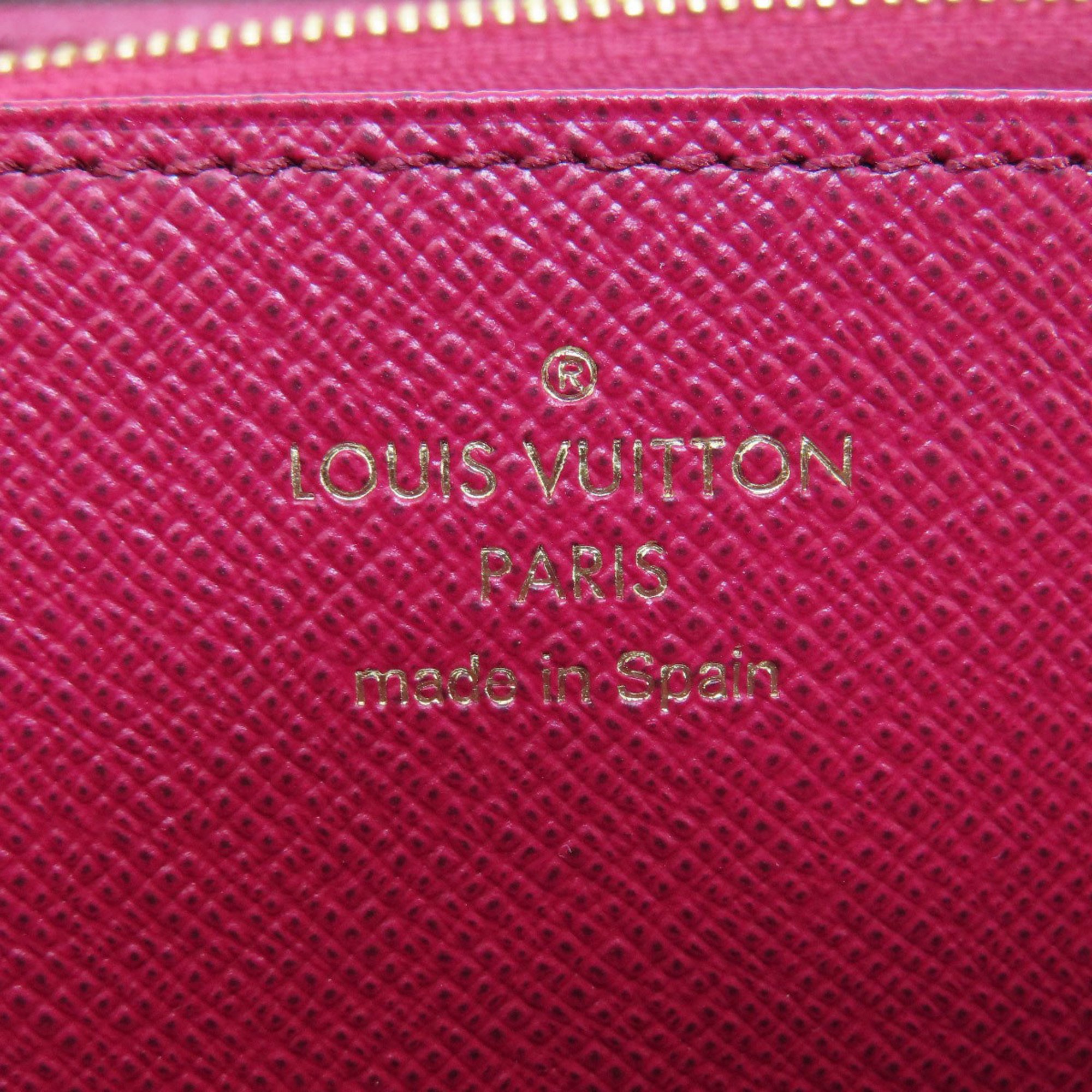 Louis Vuitton M41895 Zippy Wallet Monogram Fuchsia Long Canvas Women's