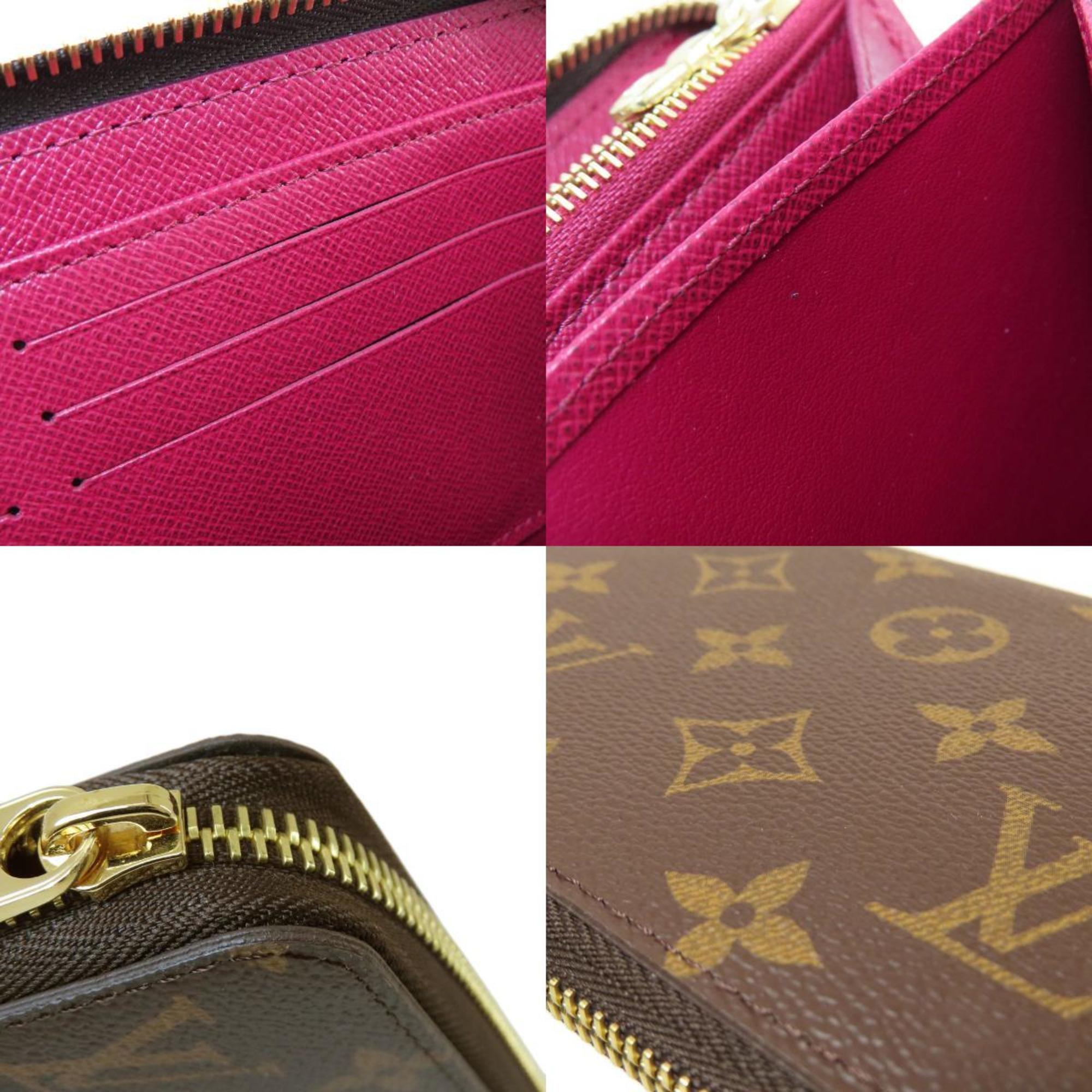 Louis Vuitton M41895 Zippy Wallet Monogram Fuchsia Long Canvas Women's