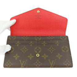 Louis Vuitton M62236 Portefeuille Sarah Monogram Coquelicot Long Wallet Canvas Women's