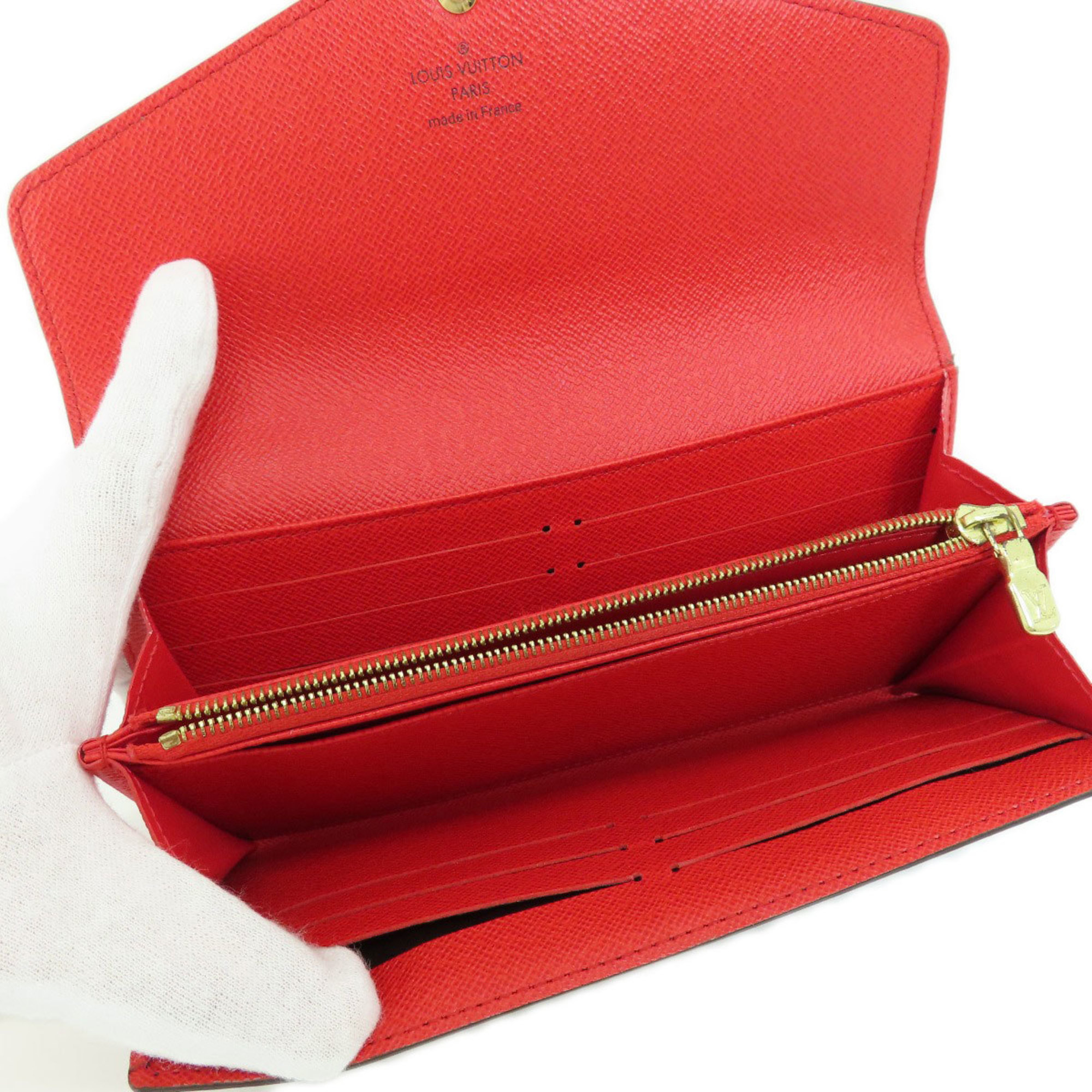 Louis Vuitton M62236 Portefeuille Sarah Monogram Coquelicot Long Wallet Canvas Women's