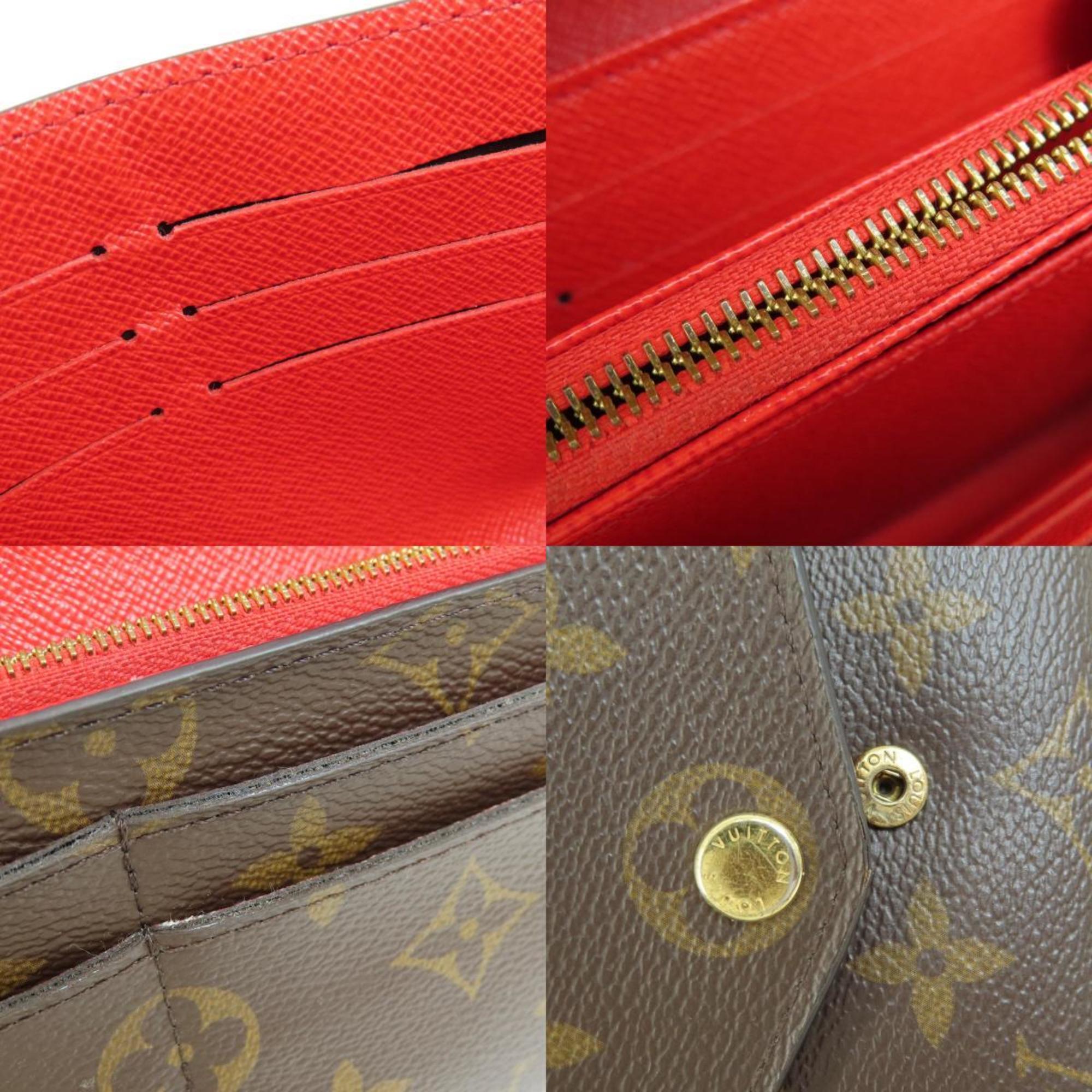 Louis Vuitton M62236 Portefeuille Sarah Monogram Coquelicot Long Wallet Canvas Women's