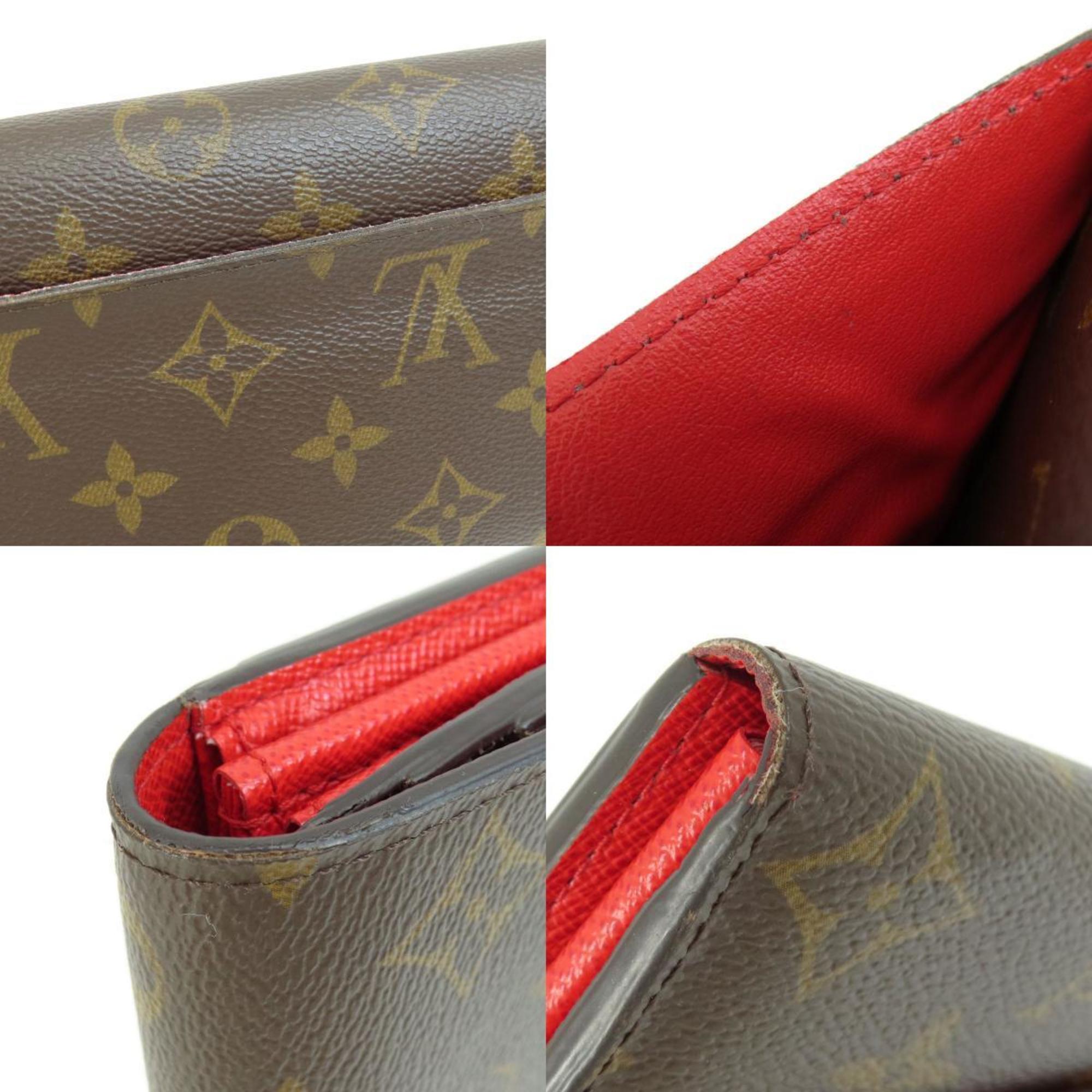 Louis Vuitton M62236 Portefeuille Sarah Monogram Coquelicot Long Wallet Canvas Women's