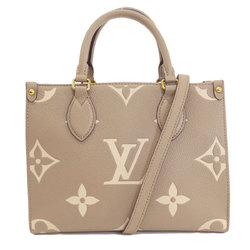 Louis Vuitton M45779 On the Go PM Tourterelle Crème Handbag Empreinte Women's