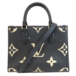 Louis Vuitton M45659 On the Go PM Black Beige Handbag Empreinte Women's