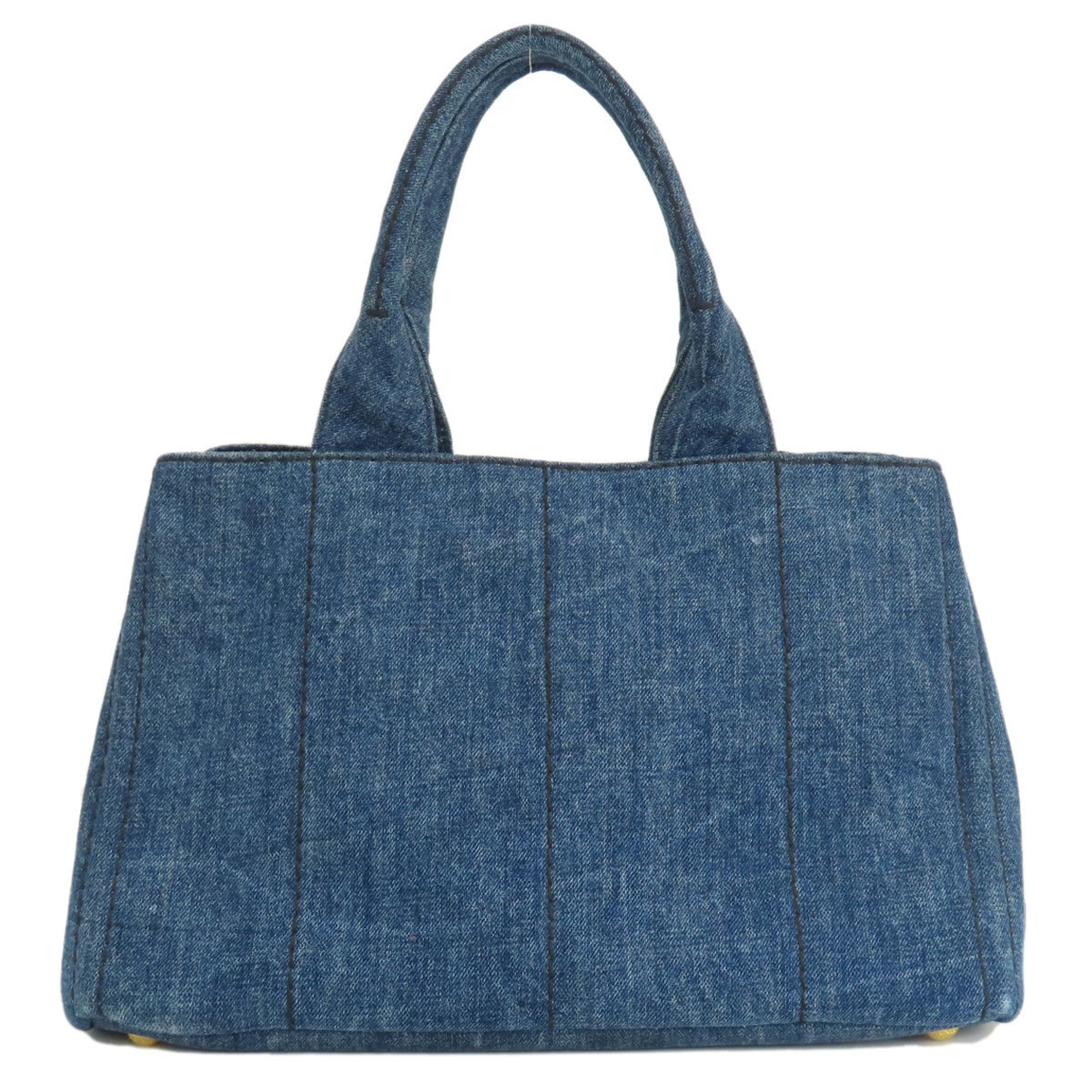 Prada B1877B Canapa Tote Bag Denim Women's