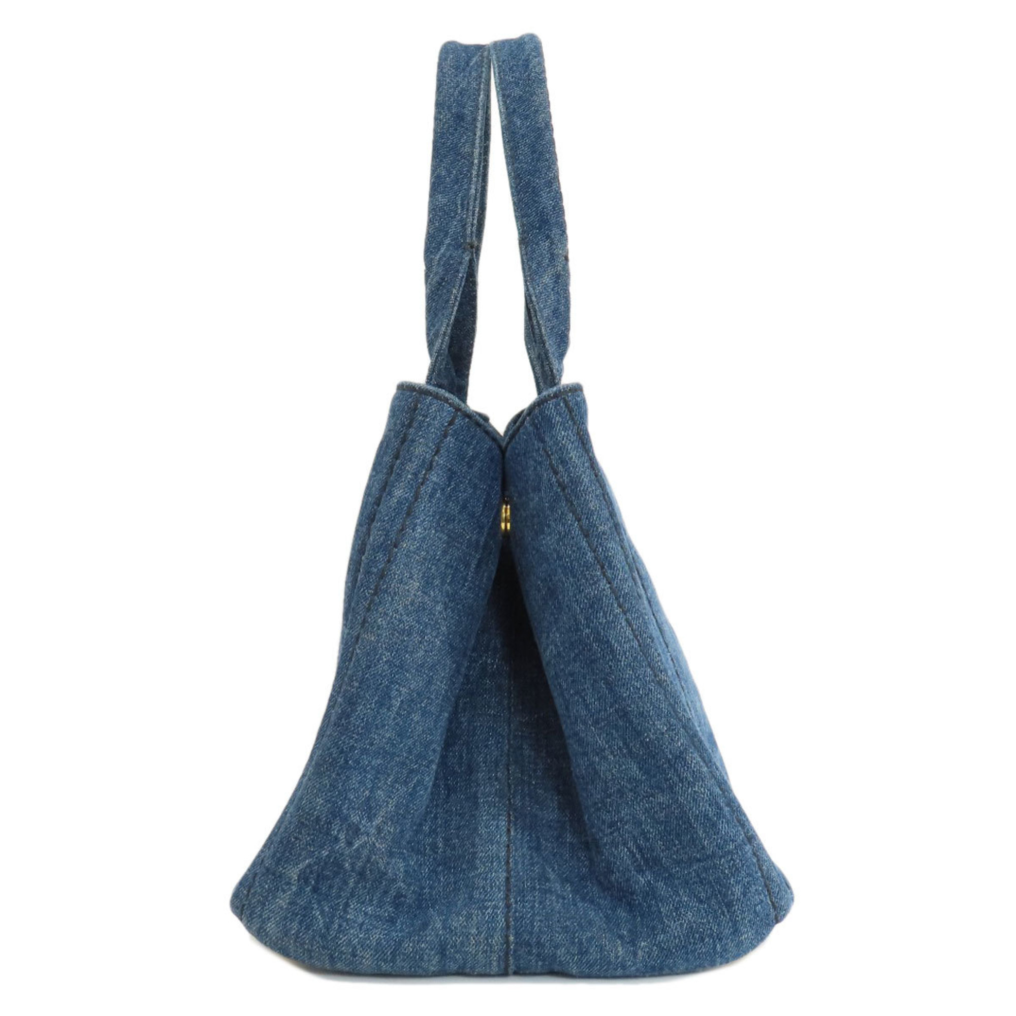 Prada B1877B Canapa Tote Bag Denim Women's