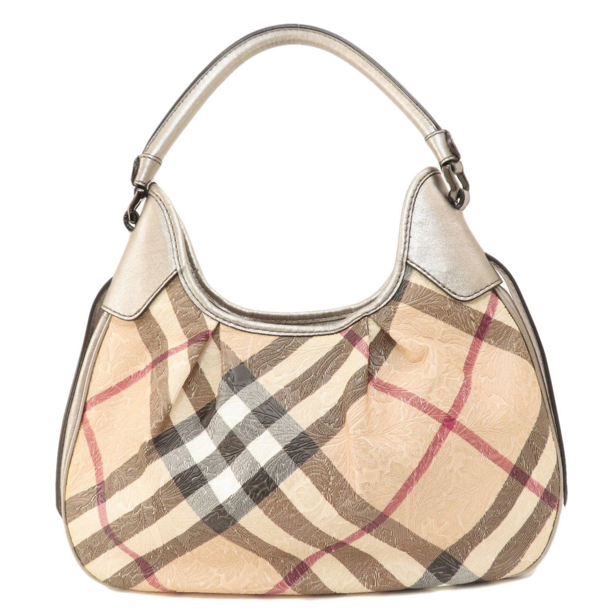 Burberry Nova Check Flower Embossed Handbag for Women