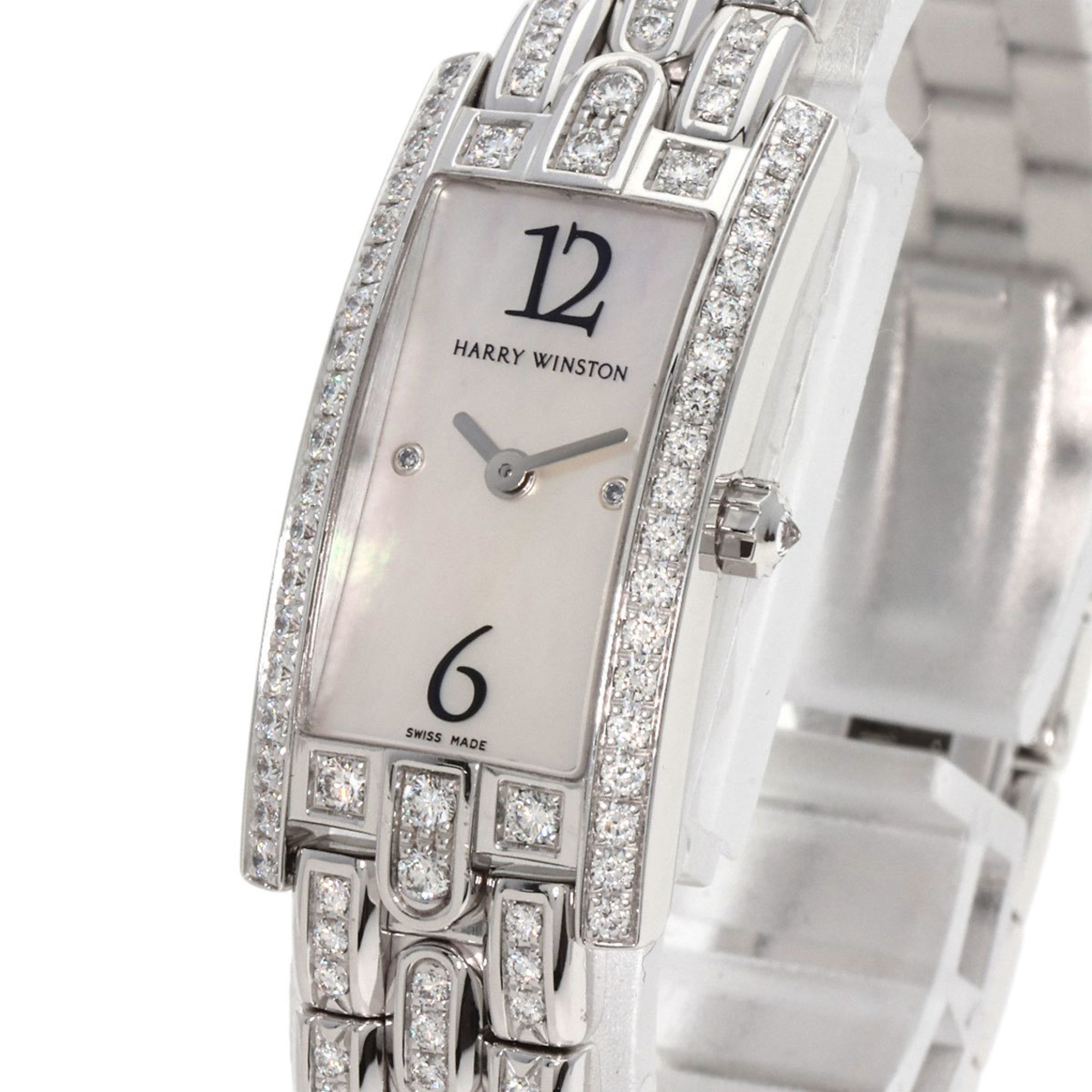 Harry Winston 332LQW Avenue C Diamond Watch, K18 White Gold, K18WG, Diamond, Women's