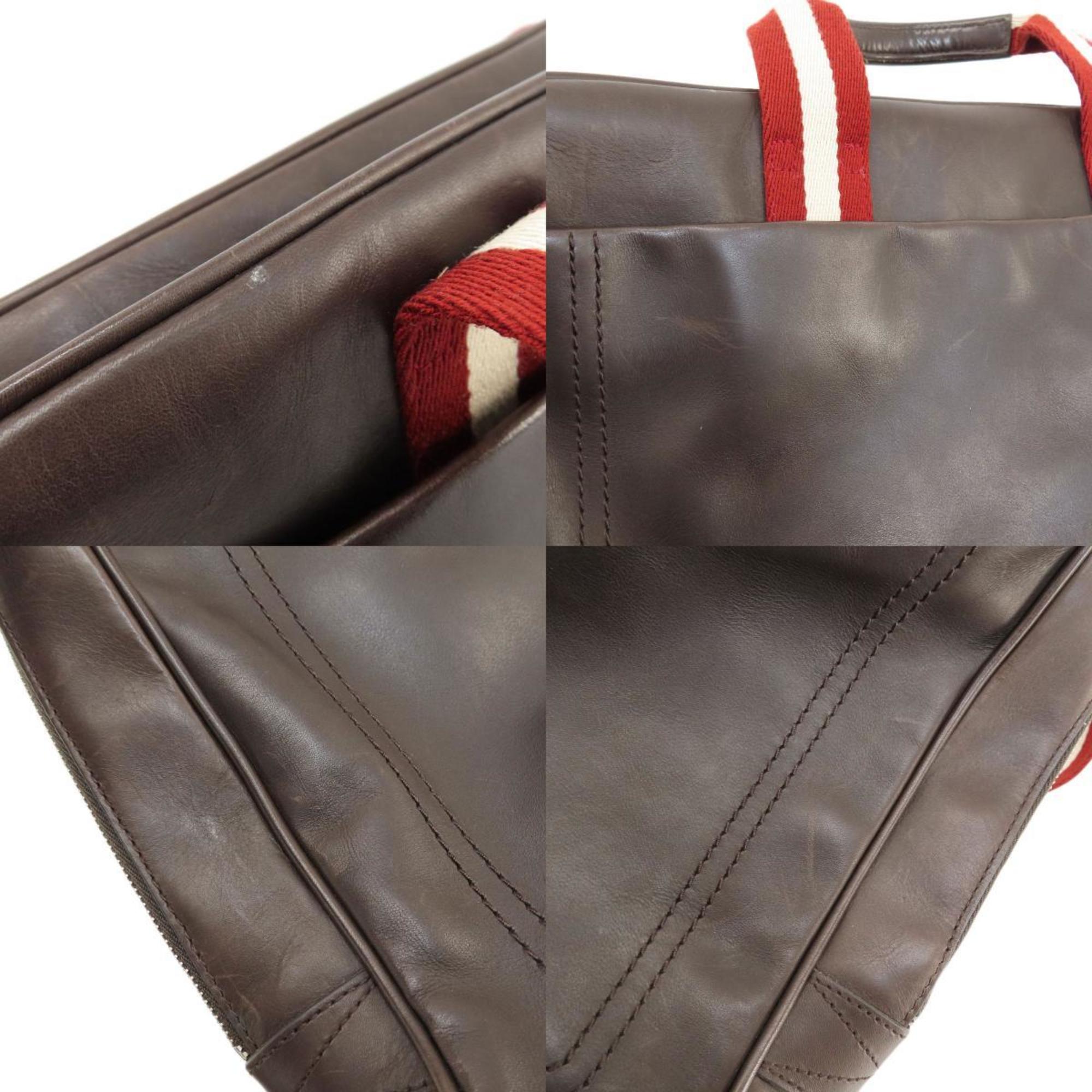 Bally Stripe Tote Bag Leather Women's