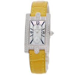 Harry Winston 310LQWL Avenue Diamond Bezel Watch, K18 White Gold, Leather, Diamond, Women's