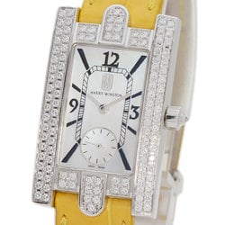 Harry Winston 310LQWL Avenue Diamond Bezel Watch, K18 White Gold, Leather, Diamond, Women's