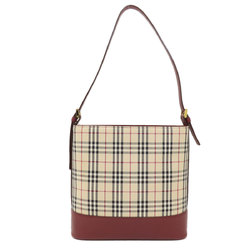 Burberry Nova Check Handbag Canvas Leather Women's