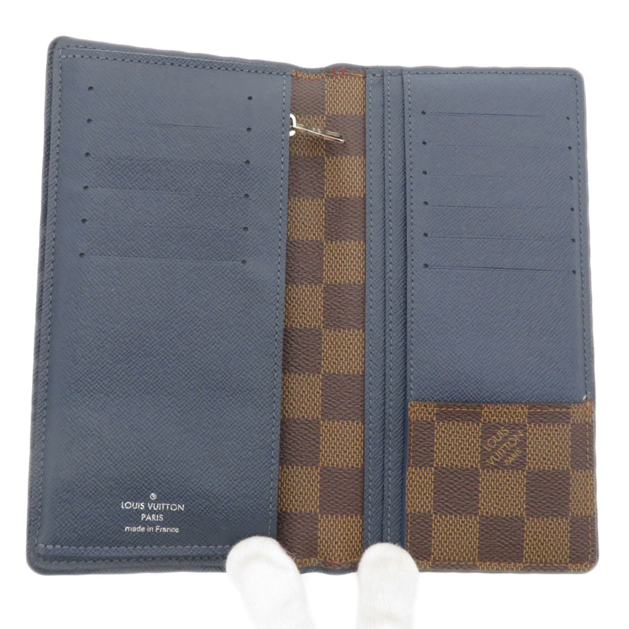 Louis Vuitton N63153 Portefeuille Brazza Old Long Wallet Damier Canvas Women's