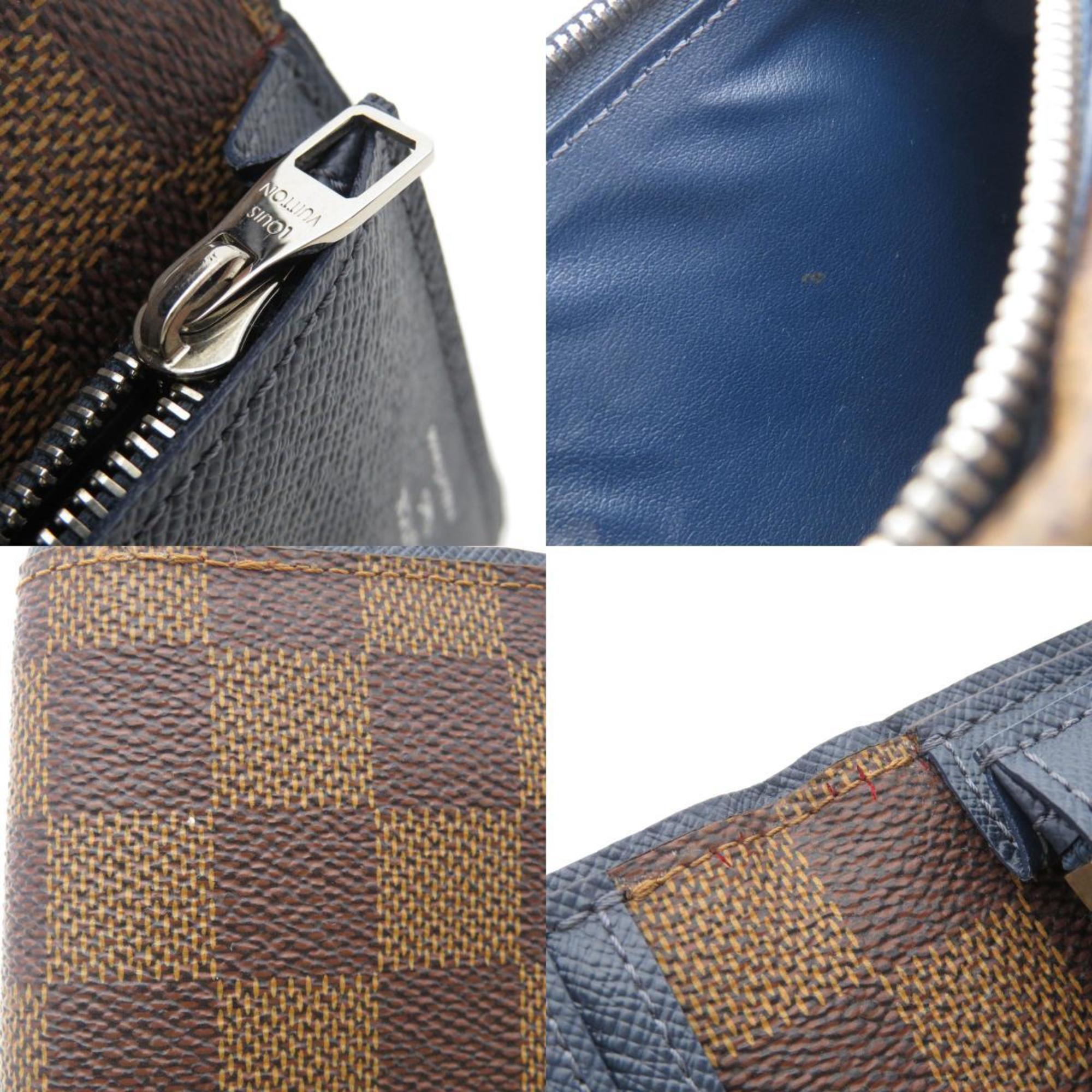 Louis Vuitton N63153 Portefeuille Brazza Old Long Wallet Damier Canvas Women's