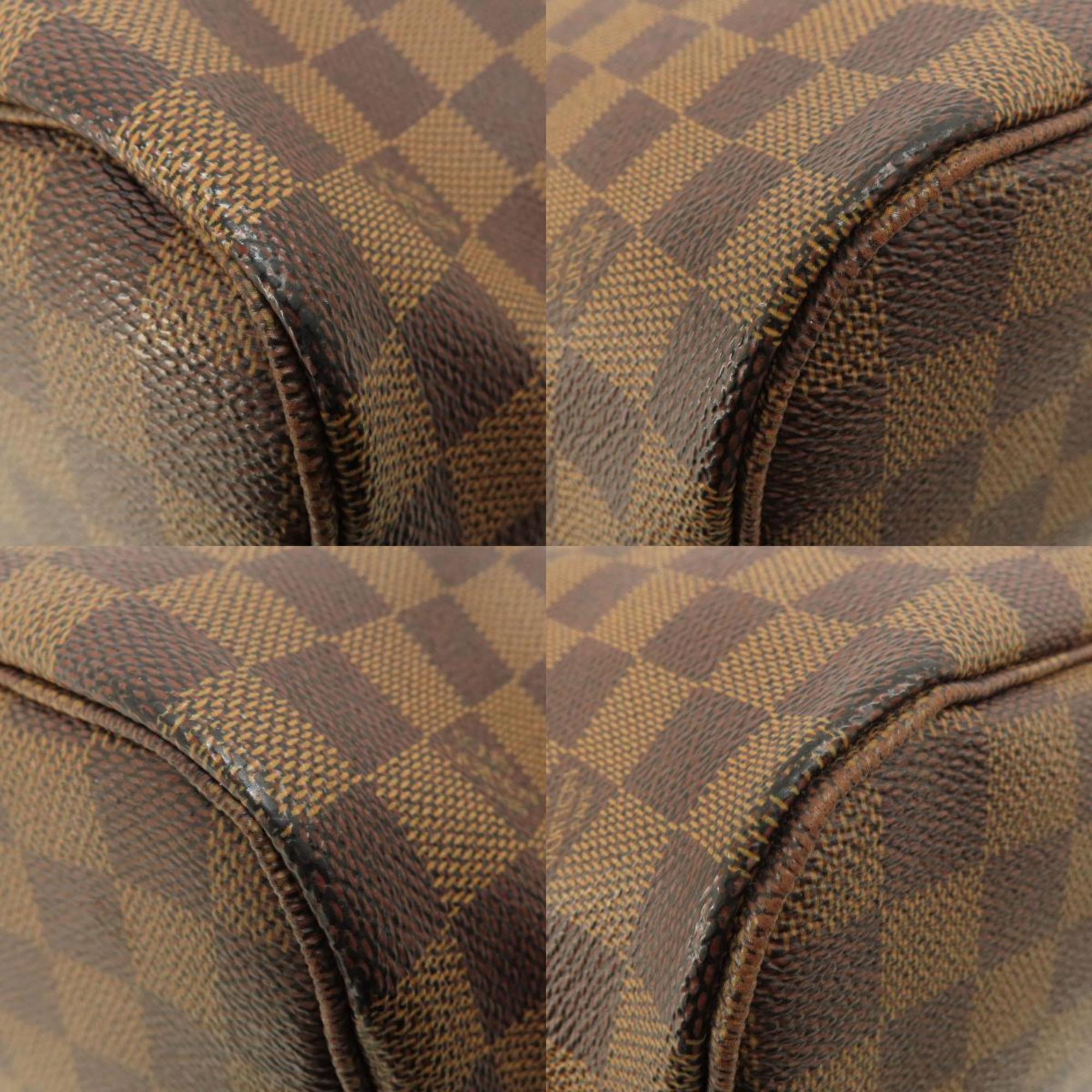 Louis Vuitton N51105 Neverfull MM Damier Ebene Tote Bag Canvas Women's