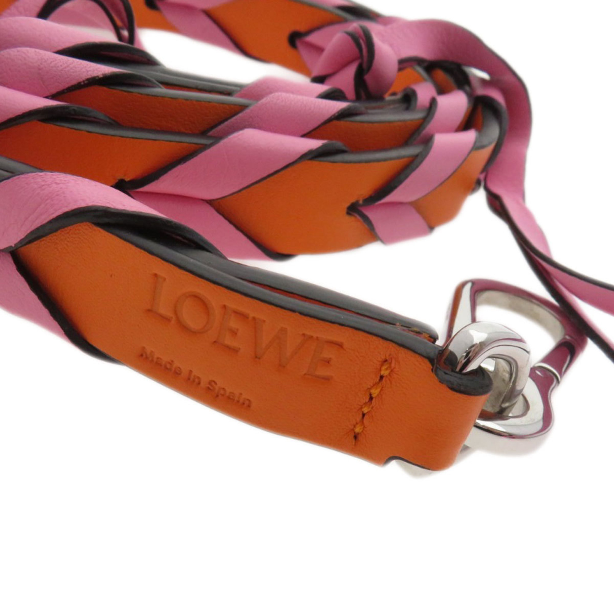 LOEWE 112 30 S95 Braided Bag Strap Shoulder Leather Women's