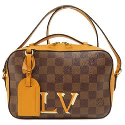 Louis Vuitton N40178 Santa Monica Saffron Damier Ebene Shoulder Bag Canvas Women's