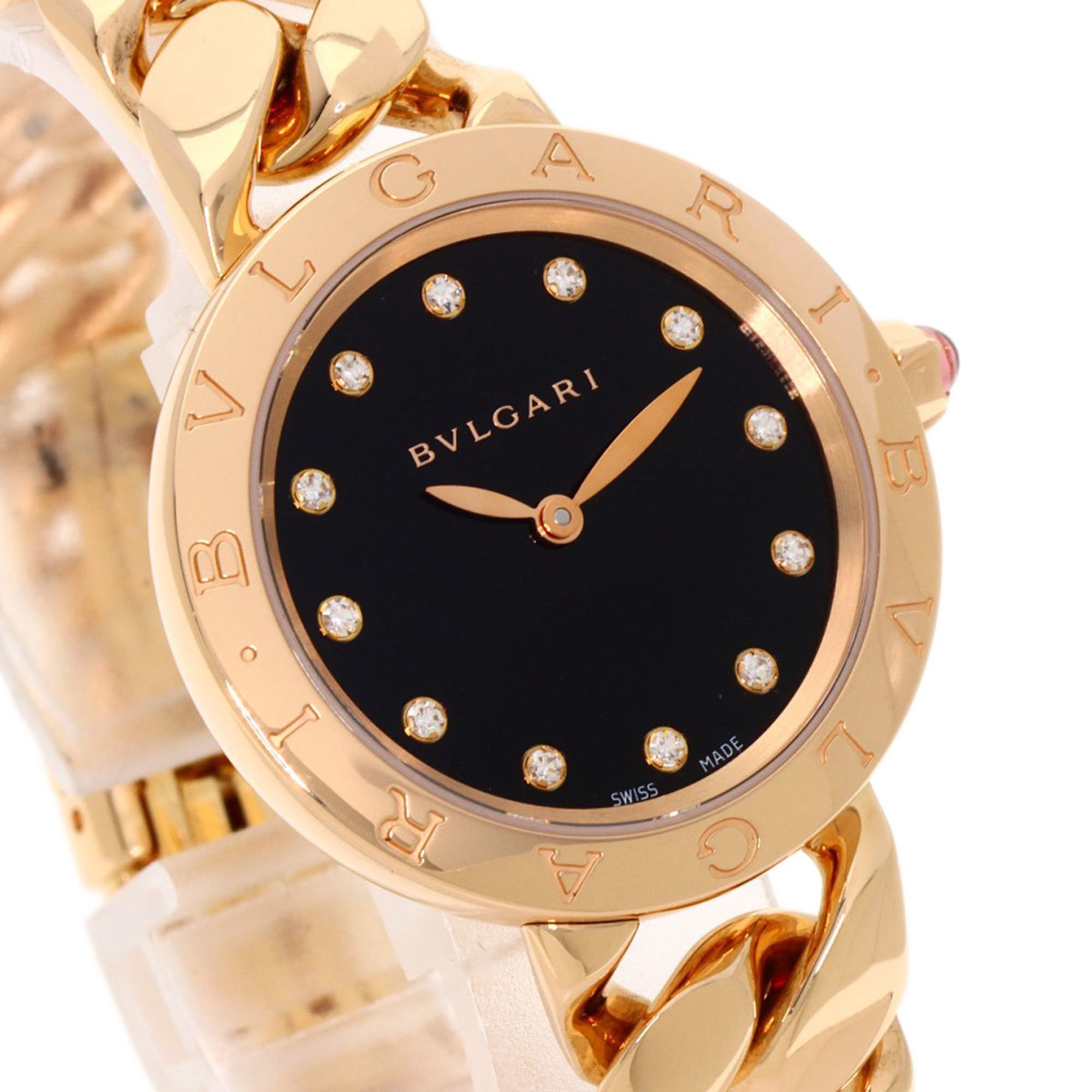 Bvlgari BBCP31G Catene 12P Diamond Watch K18 Pink Gold K18PG Ladies