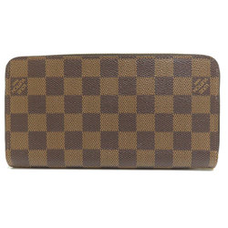 Louis Vuitton N41661 Zippy Wallet Damier Ebene Long Canvas Women's