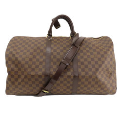 Louis Vuitton N41414 Keepall Bandouliere 55 Damier Canvas Boston Bag for Women