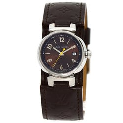 Louis Vuitton Q1211 Tambour Watch Stainless Steel Leather Ladies