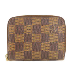 Louis Vuitton N63070 Zippy Coin Purse Damier Ebene Wallet/Coin Case Canvas Women's