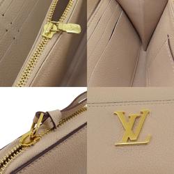 Louis Vuitton M80674 Zippy Lockme Greige Long Wallet Calfskin Women's