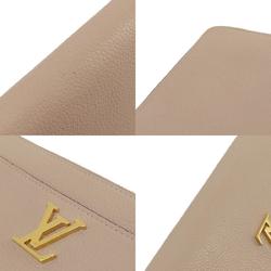 Louis Vuitton M80674 Zippy Lockme Greige Long Wallet Calfskin Women's