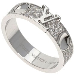 Louis Vuitton Berg Empreinte Diamond #55 Ring, K18 White Gold, Women's