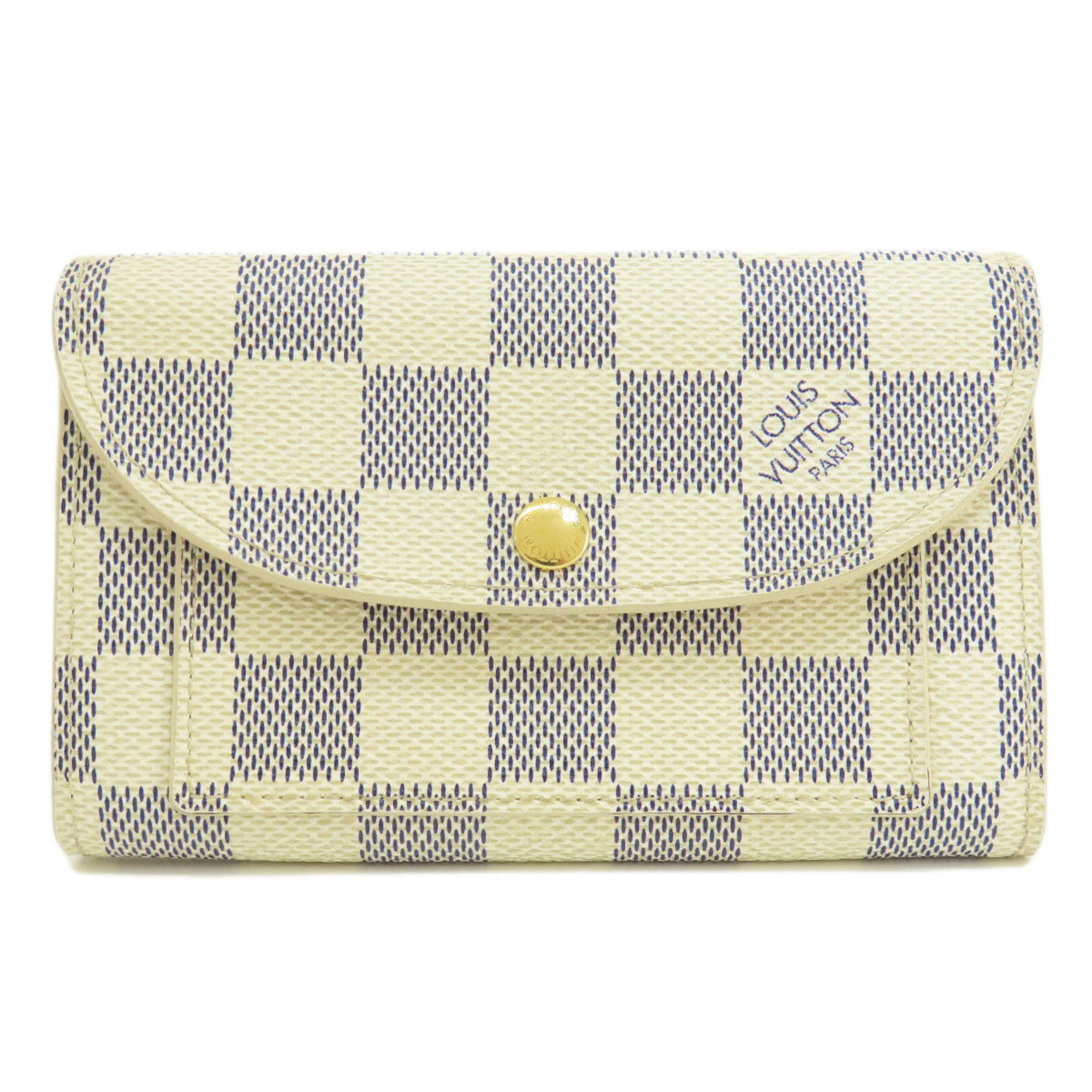 Louis Vuitton M9835 Santur Pochette Solo Damier Azur Wallet/Coin Case Canvas Women's