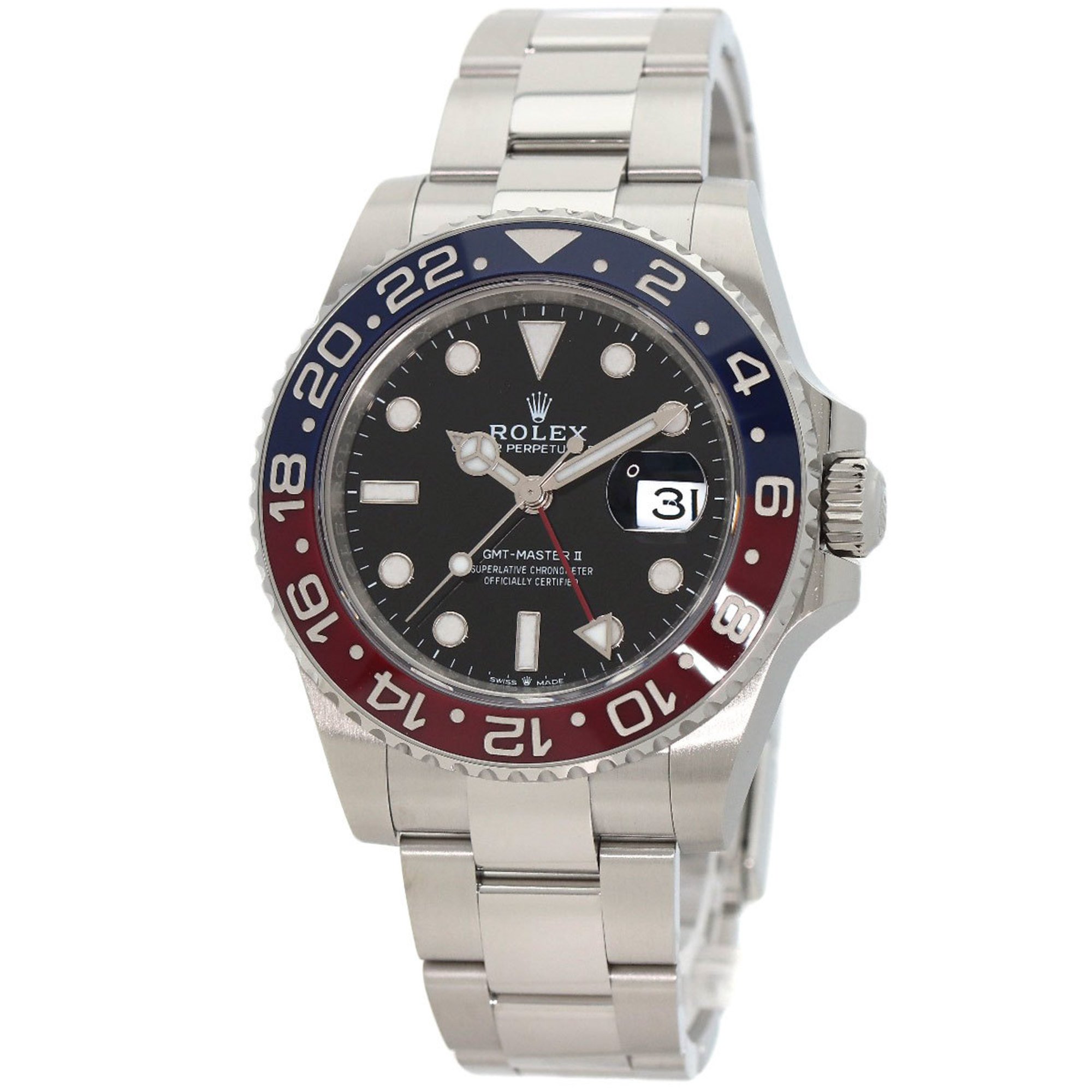 Rolex 126710BLRO GMT Master II Red and Blue Bezel Watch Stainless Steel SS Men's