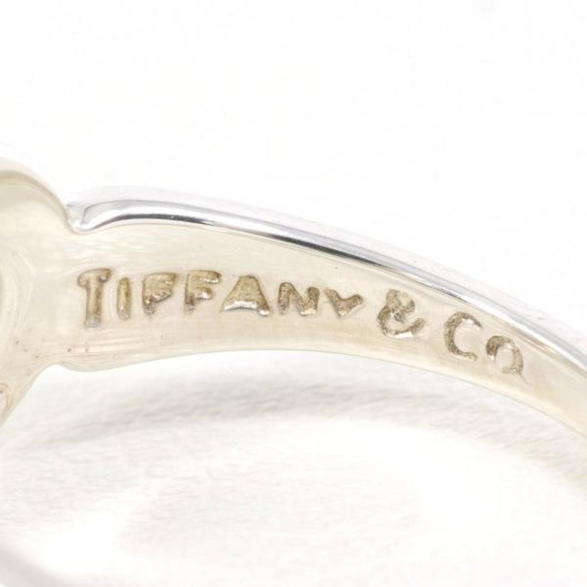 Tiffany Heart with Bow K18YG Silver Ring Total weight approx. 2.4g