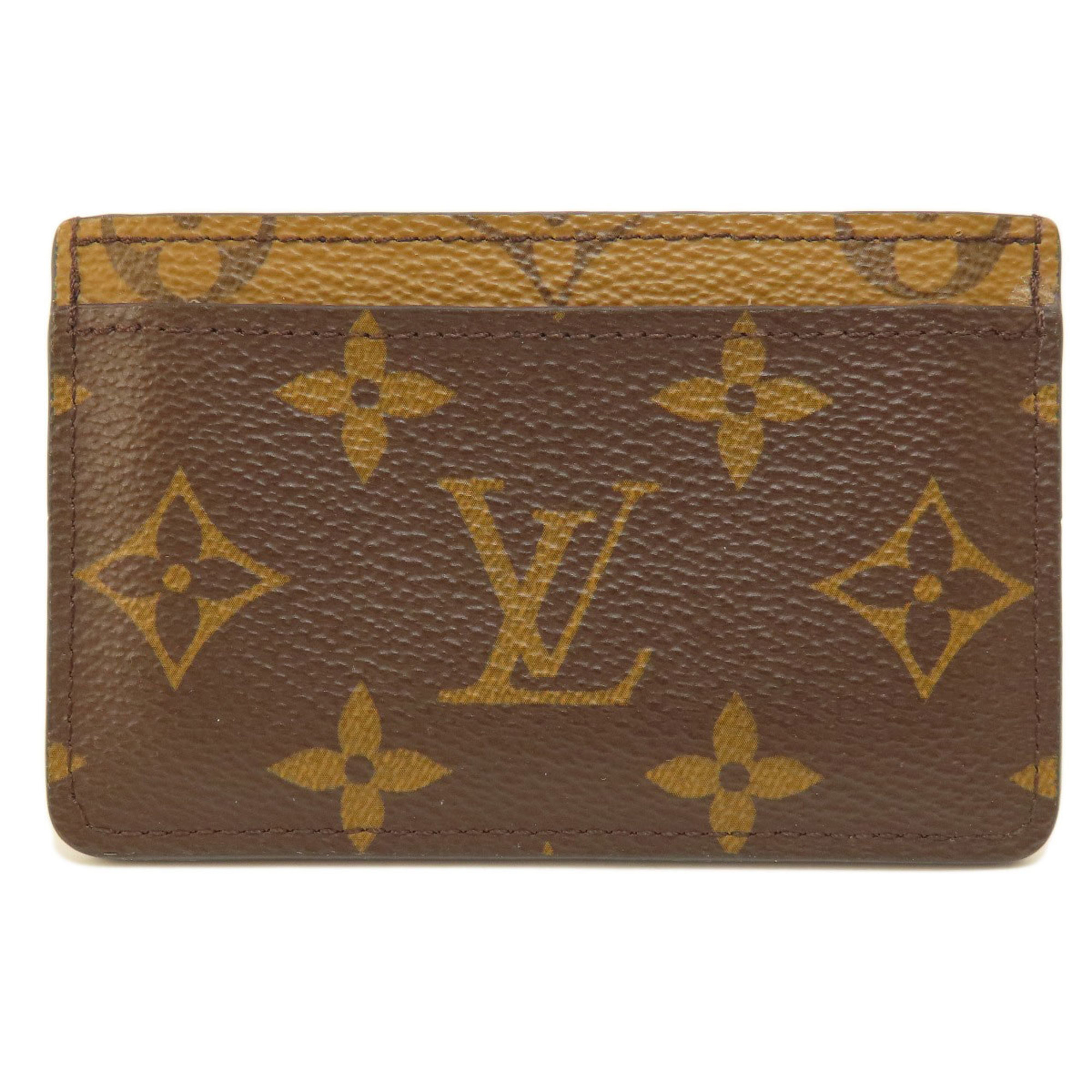 Louis Vuitton M69161 Porte Carte Sample Monogram Reverse Business Card Holder/Card Case Canvas Women's