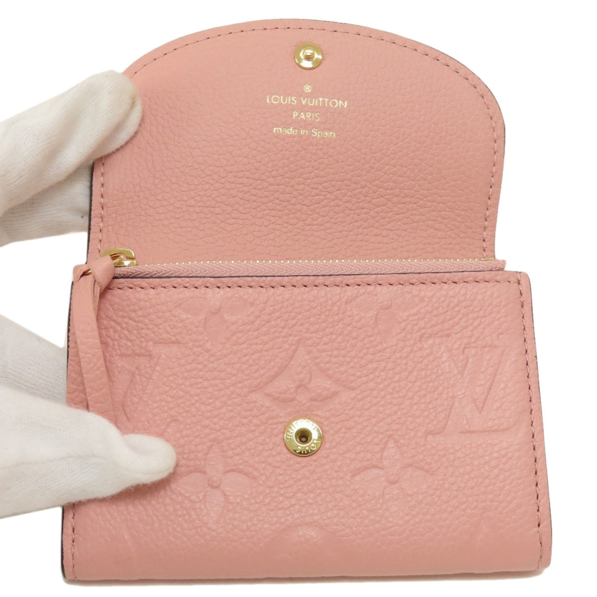 Louis Vuitton M81520 Portomonnaie Rosalie Rose Poodle Wallet/Coin Case Empreinte Women's