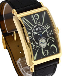 Franck Muller 1200S6GG Long Island Grand Guichet Watch, 18K Yellow Gold, Leather, Men's