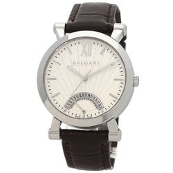 Bvlgari SB42SDR Sotirio Retrograde 125th Anniversary Model Wristwatch Stainless Steel Leather Men's