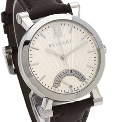 Bvlgari SB42SDR Sotirio Retrograde 125th Anniversary Model Wristwatch Stainless Steel Leather Men's