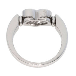 Bvlgari Cuore Heart 3P Diamond Ring, K18 White Gold, Women's