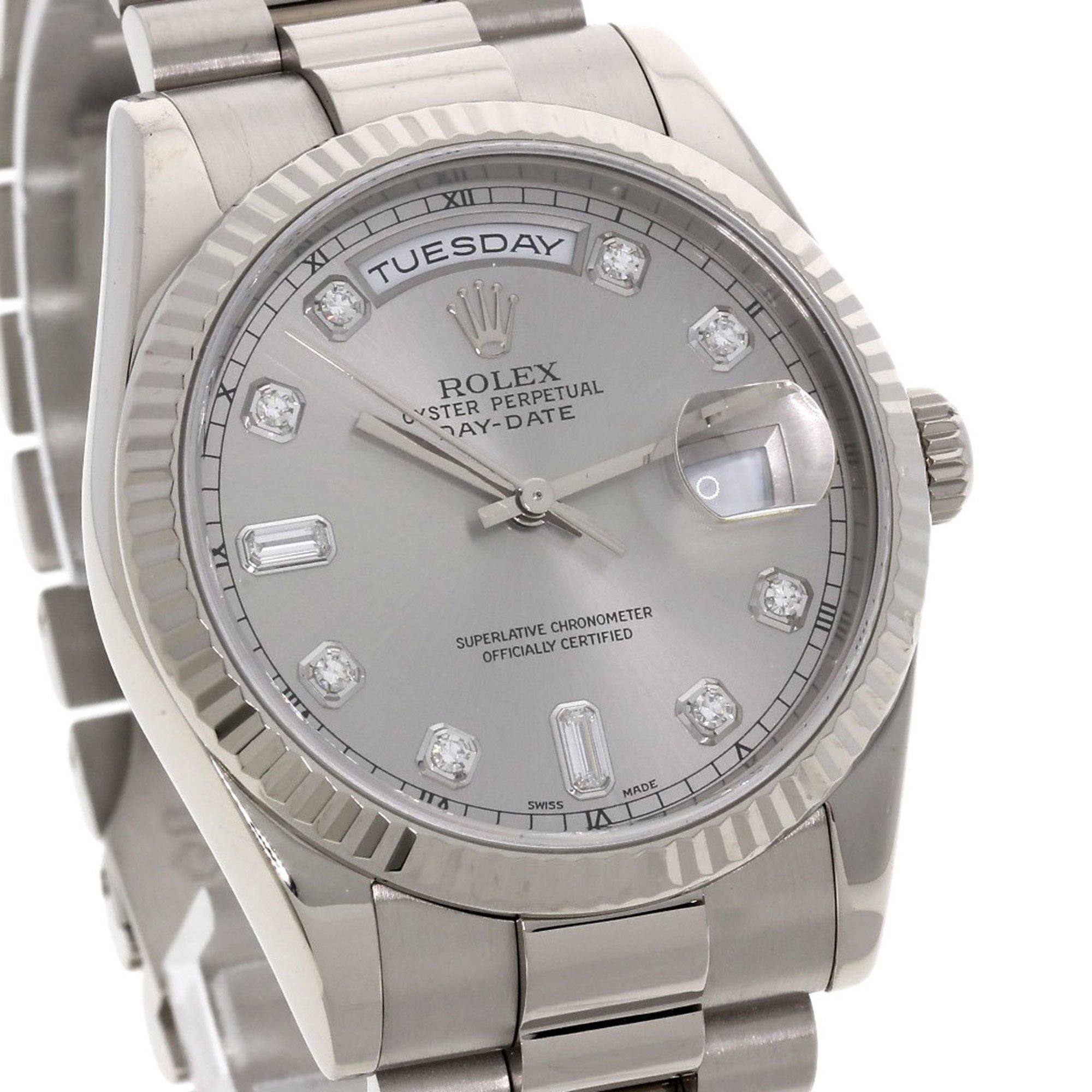 Rolex 118239A Day Date Watch, K18 White Gold, K18WG, Men's