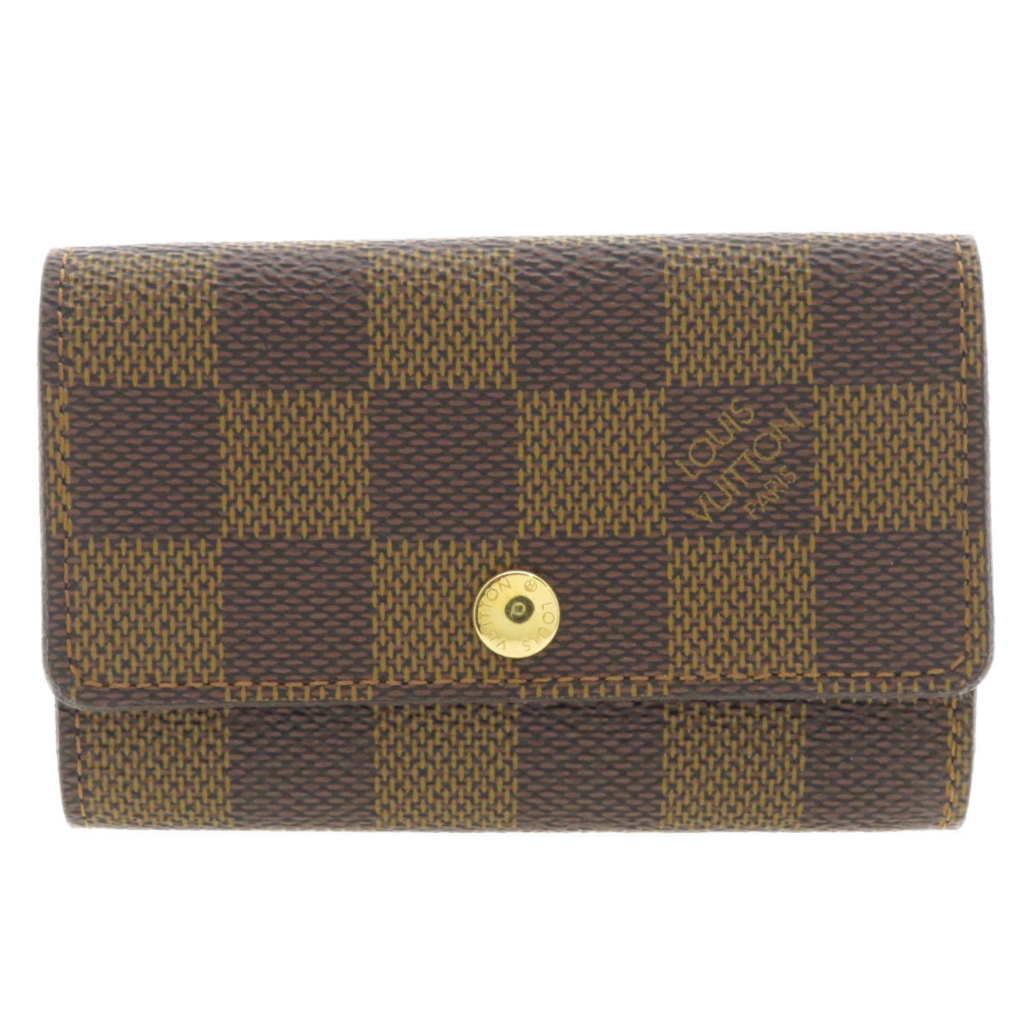 Louis Vuitton N62630 Multicle 6 Damier Ebene Key Case Canvas for Women