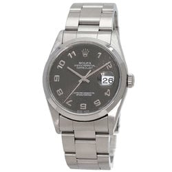 Rolex 16200 Datejust Grey Computer Watch Stainless Steel SS Men's