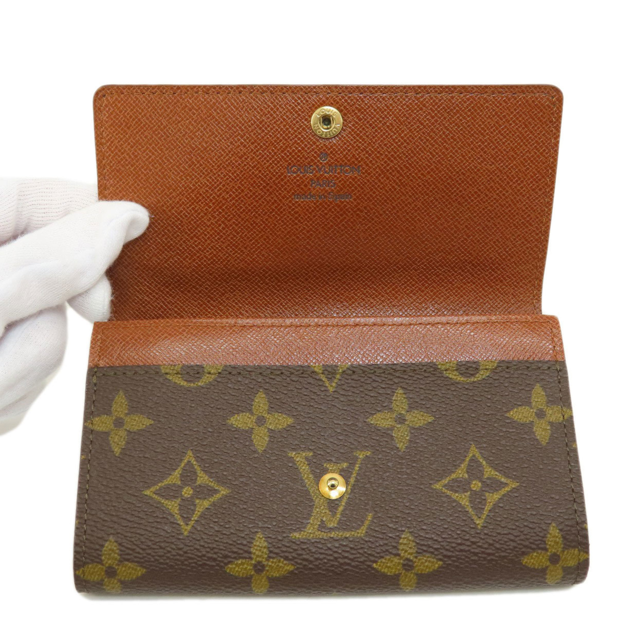 Louis Vuitton M61735 Porto Monnaie Zip Monogram Bi-fold Wallet Canvas Women's